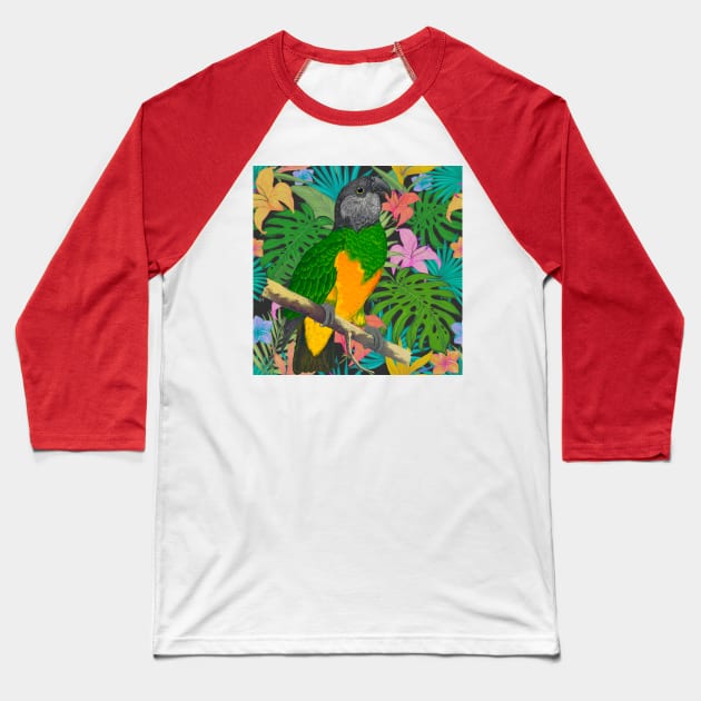 Senegal Parrot Tropical Design Baseball T-Shirt by shi-RLY designs